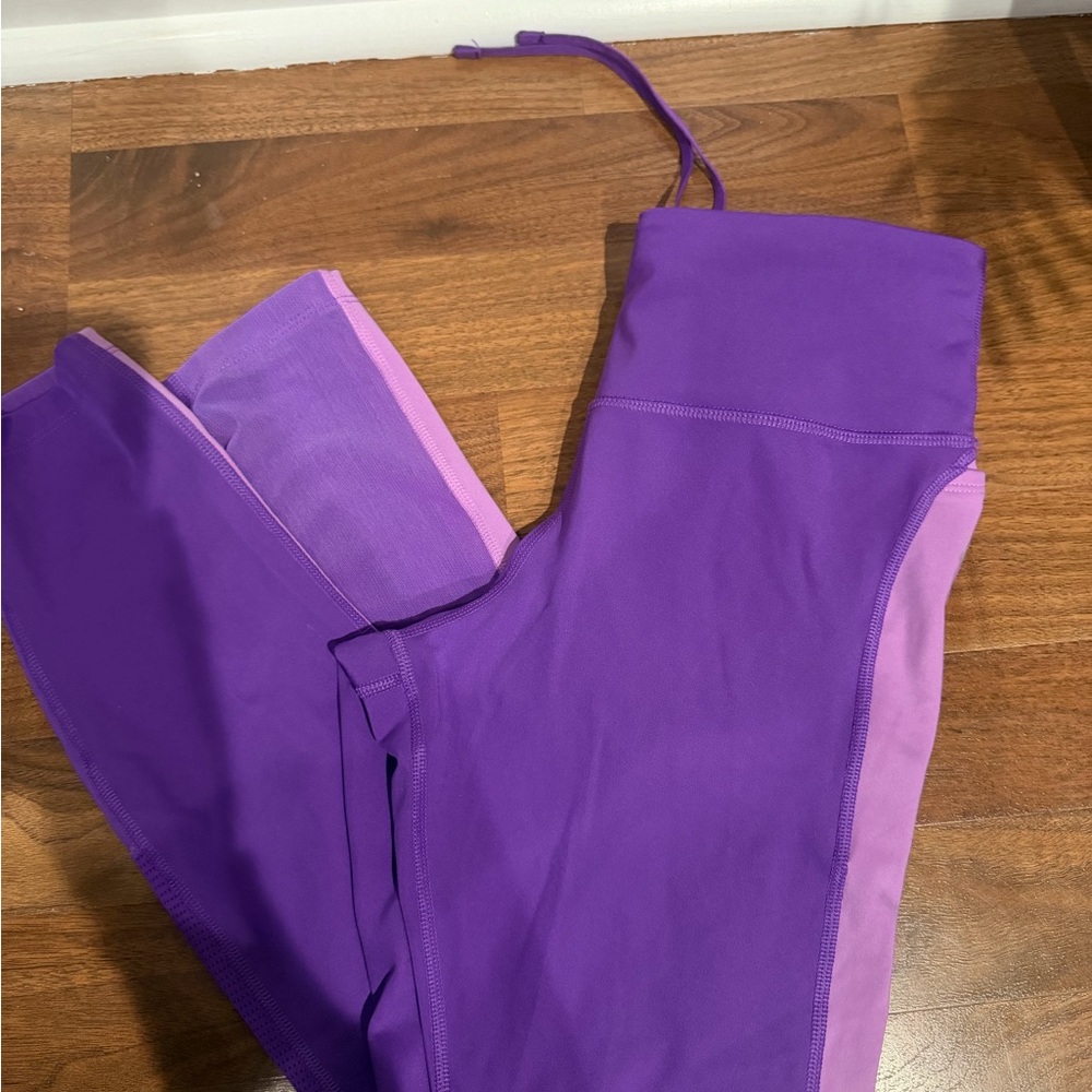 Nike Purple & Light Purple Colorblock High-Rise Leggings